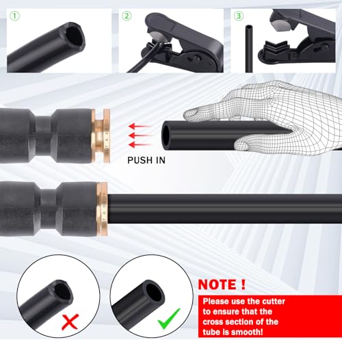 CheeMuii 31 PCS DOT Air Brake Line Fittings 1/4" 3/8" Push to Connect Fittings Quick Connect Air Hose Fittings Repair Kit for Truck or Industrial Air System - size: 31PCS