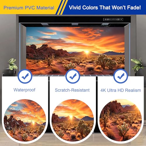 Aquarium Background & Terrarium Background – Ultra HD Static Cling, Tape-Free, Desert Sunset Design for Reptile Tank Decorations, Perfect for Bearded Dragon and Leopard Gecko Tanks 17.7 X 47.2 Inches