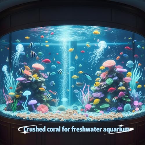 Crushed Coral for Freshwater Aquarium,Fish Tank Crushed Coral Aquarium Filter Media for Freshwater Aquarium Ph Aquarium Bio Filter Media Bag Reusable Aquarium Filter