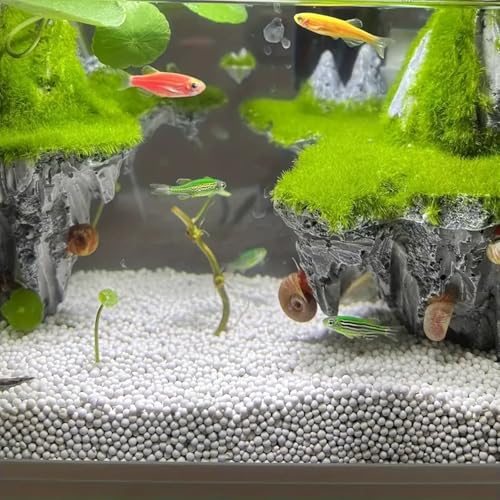 Aquarium Rocks Fish Tank Decoration Resin Moss Mountain Aquarium Decor Realistic Sky City Landscape with Lush Greenery, Fish Tank Landscaping Fairy Garden