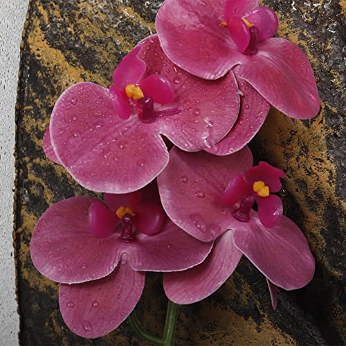 Fake Orchids Artificial Flowers, Reptile Terrarium Decor Plants, Bearded Dragon Tank Accessories fit Crested Gecko Leopard Lizard Chameleon Ball Python Snake Frog - Purple - color: Purple