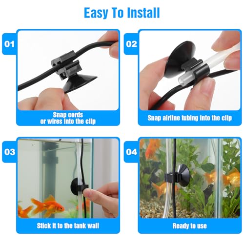 Bremorou 10 PCS Aquarium Heater Suction Cups 27x23mm Fish Tank Suctions Cup Clips Durable Fish Tank Suction Cups for Tubing Heater Accessories
