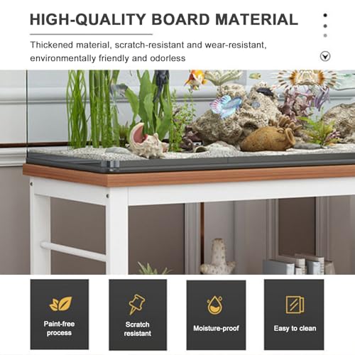 55-75 Gallon Fish Tank Stand, Metal Frame Aquarium Stands, with Shelves and Storage Cabinet for Fish Tank Accessories Storage, for Home Office Black frame + black 60x30x70cm - color: Black frame + black, size: 60x30x70cm