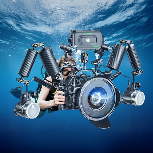 Sea frogs Carbon Fiber Float Arm D80mm, 8'', for Ultralight, Aquatic Arm, Buoyancy Provided 600g, Underwater Camera System Diving Tray Video Light/Strobe GA-10 - color: D80mm, 8'' Carbon Fiber Float Arm