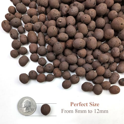 YISZM Clay Pebbles for Plants, 8mm-12mm Expanded LECA Balls Plant Garden Soil, Hydroponic, Aquaponics, Natural Leca Balls for Soil Root Development, Orchid Potting Mix, 2lb - color: Clay Pebbles, size: 2 Pounds