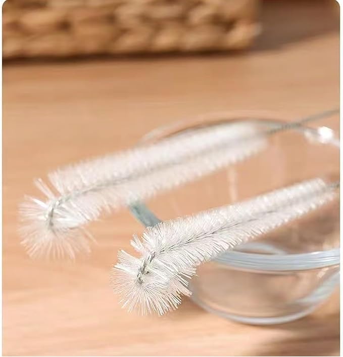 5-Pack Straw & Bottle Cleaning Brushes, Long Handle Nylon Brush Set for Water Bottles, Tumblers, Sippy Cups & Drinking Tubes