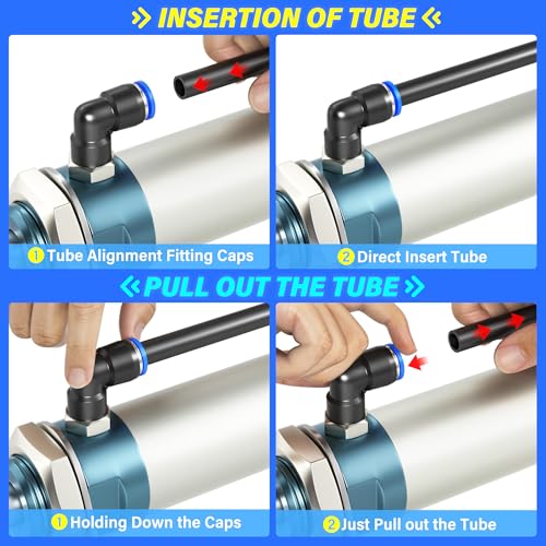 TAILONZ PNEUMATIC Black 4mm or 5/32 inch OD 2.5mm ID Polyurethane PU Air Hose Pipe Tube Kit 10 Meter 32.8ft - color: Black, size: 4mm OD/32.8ft/10m