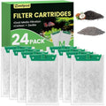 24 Pack Medium Filter Cartridges Compatible with Tetra Whisper Bio-Bag Filters，Large Aquarium Filter Cartridge for Whisper 10i/IQ10/PF10 and Repto Filter 90 GPH