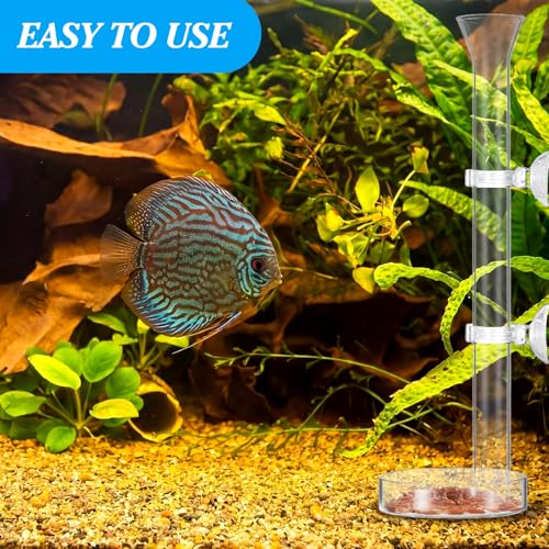 CHENGU 3 Pieces Shrimp Feeding Tube and Dish Set, 10 Inch Glass Shrimp Feeder Tube and 2 Aquarium Dish Bowl Fish Tank Feeding Supplies for Fish Tank Aquarium - size: 10" + 2 Tray