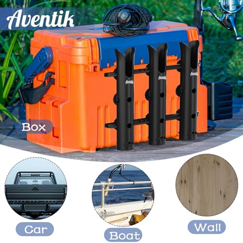 Aventik Tube Fishing Rod Holder Bracket Wall Mounted Boat Side Mount Tool Holder Tube Links with Screws 1/2/3/4/6 Pole Tube Fishing Rod Holders - color: 2-Pole Black