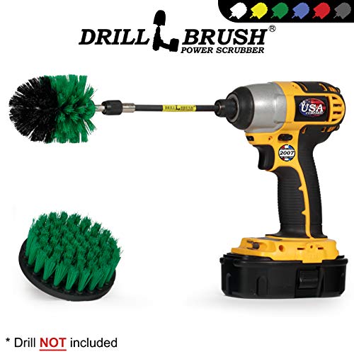 Drill Brush Kitchen Accessories - Kitchen Cleaning Extension Kit - Kitchen Sink Hard Water Remover - Kitchen Cleaning Supplies - Oven Scrubber Brush Set - Countertop Cleaning Brush - Household Brush - color: Green