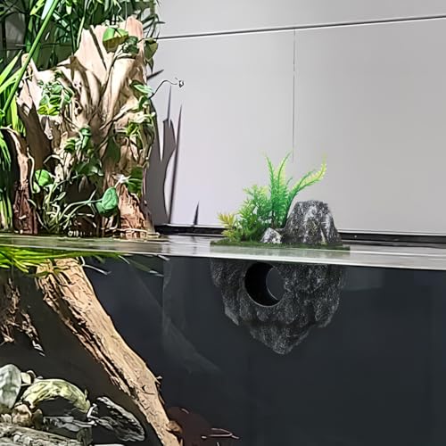 VOSAREA Floating Aquarium Lifelike Fish Hideout Rock Cave Fish Tank Fake Artificial Floating Stone Cave Shelter for Landscaping