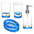 Locco Decor 4 Piece Acrylic Liquid 3D Floating Motion Bathroom Vanity Accessory Set Duck - size: 4-piece, style: Duck