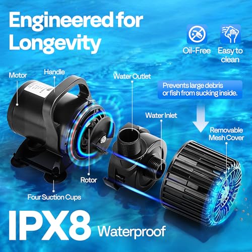 VIVOHOME Electric 310W 5300GPH Submersible Water Pump for Koi Pond Pool Waterfall Fountains Fish Tank and Aquarium - size: 5300GPH