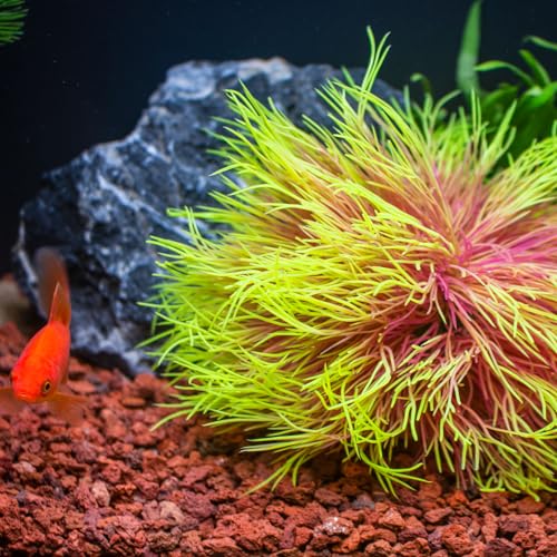 Fish Tank Decorations Aquarium Plants Plastic Artificial Décor (Pink Yellow) - color: Pink Yellow