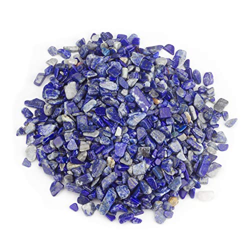 Cherry Tree Collection 1/2 Pound Polished Tumbled Gemstone Chips, Pebbles, Crystal Chips Bulk for Jewelry Making, Healing, Plants, Succulents, Aquariums, Decoration, Chakra (Lapis) - color: Lapis