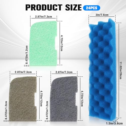 Filter Media compatible with Fluval 406/407, 40 PCS Replacement Parts Aquarium Filters includes Biological Sponge Foam, Ammonia Nitrite Phosphate Remover, Quick-Clear Polishing Pads - size: Basic Pack