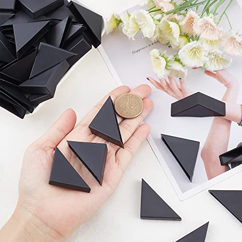 BENECREAT 60Pcs Triangle Corner Protector, 6 Sizes Plastic Glass Table Shelf Corner Guards, Black Mirror Corner Covers, Baby Proofing Edge Protector - color: Black