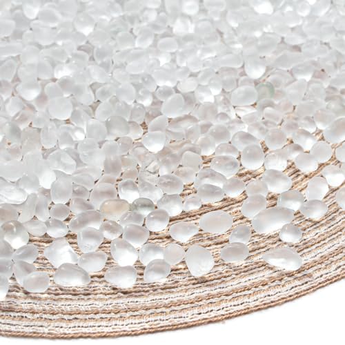 Keedolla 0.5 Lb White Frosted Sea Glass Stones Fish Tank Rocks Gravel Aquarium Glass Pebbles Marbles Gemstones for Vase Fillers, DIY Crafts, and Home Decor - color: Clear, size: 0.5 LB