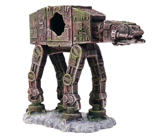 Fish Tank Decorations AT-AT of Star Wars Aquarium Decorations Betta Fish Tank Accessories for Sleep Rest Hide and Play (S) - color: At-s