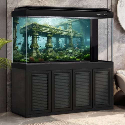 Under The Sea Fish Tank Background Sunken Ancient City Ruins Aquarium Background Mysterious Submerged City Sea Plants Terrarium Backgrounds Coral Reef Ruins Reptile Tank Enclosure Backgrounds 24x12in - color: Green_Gray, size: 24(W)x12(H)in