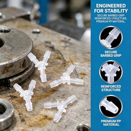 4 PCS 1/8" Y Shaped Connector, Plastic Hose Barb Fitting 3 Way Tubing Connectors, Equal Barbed Joint Splicer Mender Adapter Union for Air Line Water Oxygen Tubing Pipe Gas - White - style: 1/8" Y Shape,4pcs