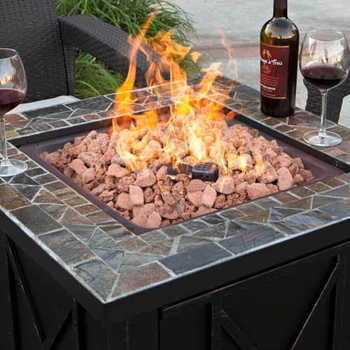 Mr. Fireglass Natural Lava Rock, 0.8"-1.2" Medium Volcanic Lava Rock for Indoor & Outdoor Fire Pits, Fireplaces, Fire Bowls & Fire Table, Decorative Garden Landscaping, Potted Plants -10 Pounds, Red - color: Red, size: 0.8"-1.2"