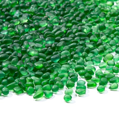 Keedolla Green Fish Tank Gravel Aquarium Frosted Glass Rocks, 0.5 Lb Mini Fish Tank Pebbles Stones Marbles for Vase Fillers, DIY Crafts and Succulent Plants Decor, 6-9mm - color: Green, size: 0.5 LB