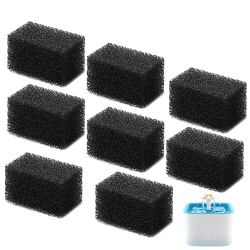 Pet Replacement Sponge Filters Replacement Pre Filter Sponges for 84oz/ 2.5L Pet Water Fountain Cat Water Foam Filter Dog Drinking Water Sponge Foam Filters for Pet Dog Cat Fountain (8)