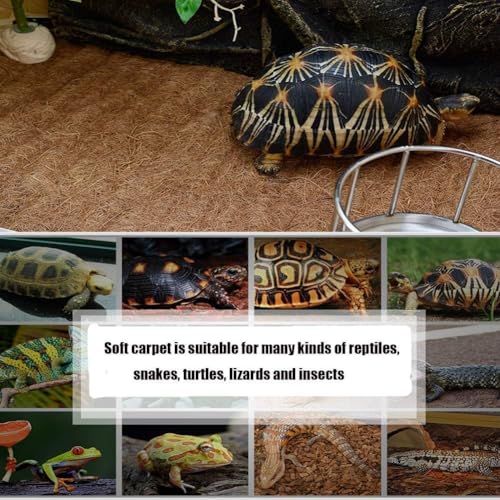 Hamiledyi Reptile Carpet Natural Coconut Fiber Tortoise Carpet Mats for Pet Terrarium Liner Reptile Supplies for Lizard Snake Chameleon Turtle Bedding Bunny Rabbit Mat (4 x Sheets) - size: 4 Packs/35.4 x 15.7 Inch