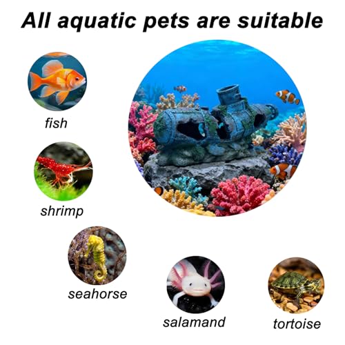 Fish Tank Decoration - Sunken Ship Aquarium Decoration Fish and Shrimp Aquatic Pets can Rest and Hide in Caves (Type-a) - color: Type-a