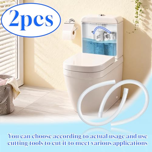 2PCS Plastic Toilet Refill Tube Hose Replacement Parts Compatible with 100, 200, 200A, 400A and Most Other Valves, 9.84 Inch white