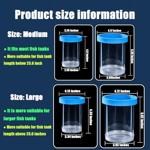 Breeder Box for Fish Tank, Plastic Aquarium Breeding Chamber, Floating Mesh Isolation Hatchery Incubator for Small Fish, Betta Shrimp Clownfish Guppy - Adjustable Nursery Tank Divider (Blue, Medium) - color: Blue