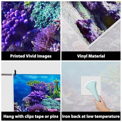 10x8ft Coral and Fish Under Sea Backdrop Aquarium Underwater World Tropical Seabed Atoll Reef Background for Photography Marin Ocean Diving Summer Boy Girl Portrait Photo Studio Props Vinyl - size: 10x8ft