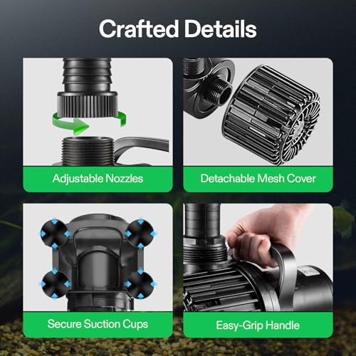 VIVOSUN 9000 GPH Submersible Water Pump 620W Pond Pump Ultra Quiet Aquarium Pump with 26.5FT. Lift Height for Pond Waterfall, Fish Tank, Statuary, or Hydroponics - size: 620W without Barrier Bag