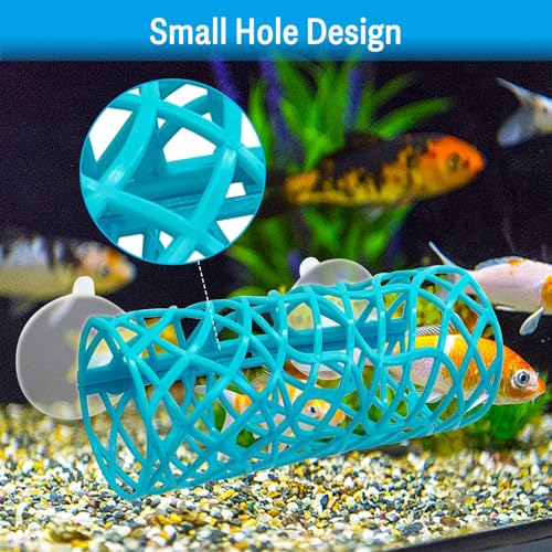 Hamiledyi Betta Fish Hideout Cave with Betta Hammock Bed Hollow Tunnel Betta Fish Tank Accessories Aquarium Decorations for Crayfish Shrimps Betta and Other Small Fish (Blue) - color: Lake Blue