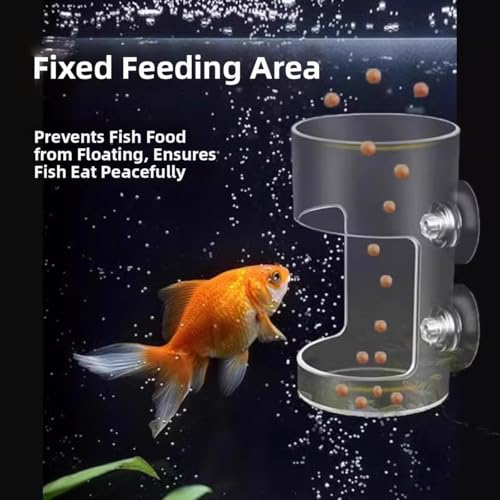 Fish Tank Feeding Tray Set with Suction Cups - Tube Supplies, Tank Divider, Breeder Box for Round Aquariums & Fish Bowls - Essential Aquarium Accessories