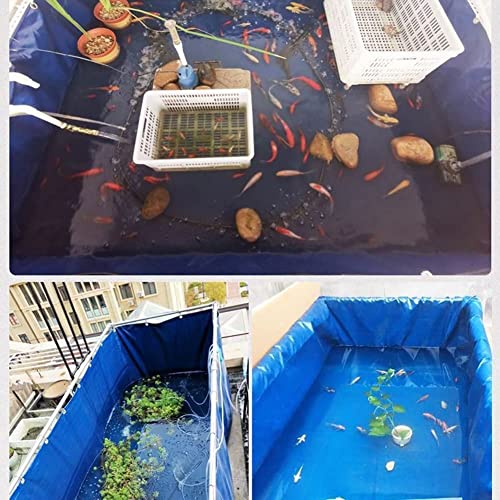 PVC Canvas Ponds with Drain Valve - 0.5mm Tarp Temporary Holding Tank for Koi, Turtles & Saltwater Fish - Durable Water Storage Pool for Aquatic Life & Swimming - size: 0.8x0.8x1m