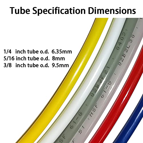 Food-Grade Quick Connector Push-In Tube Fitting,3/8" to 5/16" o.d. Reducing Elbow Push to Connect part for Reverse Osmosis Water Filter Purifier (Pack of 10) - style: elbow union 3/8" x 5/16"