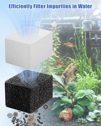 OCHIKI 4 Sets Aquarium Tank Filter Maintenance Kit Fit for AquaClear 20, Three-Stage Filtration Tank Carbon Filter & Foam Filter & Ceramic Rings & Bags for 5 to 20 Gallon Aquariums - size: for 5-20 Gallon