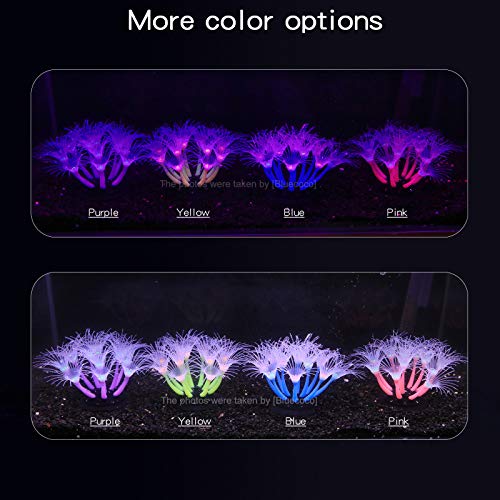 Artificial Flowers Soft Silica Gel Moves Naturally with Water Flow, Aquarium Decorations Glow in The Dark, Glowing Coral Ornaments for Fish Tank Decorations (Pink, Sunflower) - color: Pink