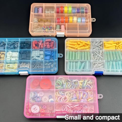 DUOFIRE Plastic Organizer Container Storage Box Adjustable Divider Removable Grid Compartment for Jewelry Beads Earring Container Tool Fishing Hook Small Accessories（15 grids，White x 4） - color: White - 15 Grids, size: 4 pack