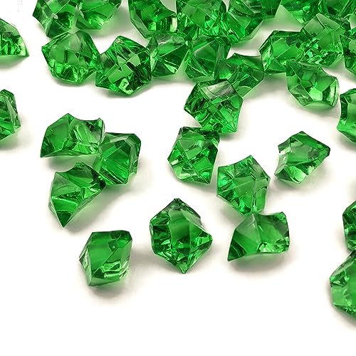Green Vase Fillers for Home Decor, Vase Decor Filler, 150 pcs Reusable Fake ice Cubes for Photography Accessories Props Decoration for Wedding, St Patricks Day Vase Filler - color: Dark Green-16*22mm-150pcs