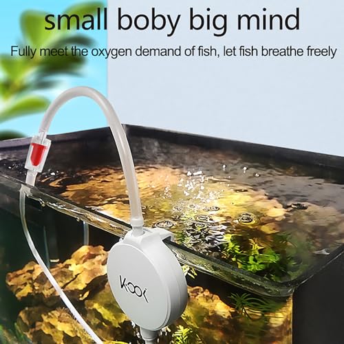 Mini Air Pump for Aquarium, Quiet Air Bubbler with Air Stone Air Tubing Clip, Oxygen Aerator for 1-15 Gallon Fish Tank, 1.3 Watt, 450 ML/min - color: AP-2025 White