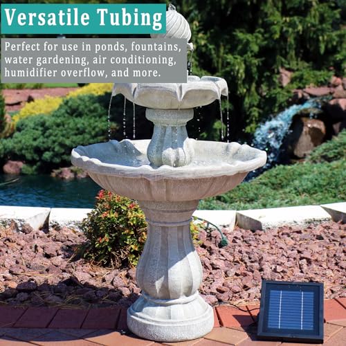 Black Vinyl Tubing 3/8” ID × 1/2” OD - 50 Feet PVC Flexible Plastic Tube Hybrid Hose, Transfer Water Air Oil for Pond Fountain Garden, Non-toxic and BPA free - size: ID 3/8 INCH, style: 50 Feet
