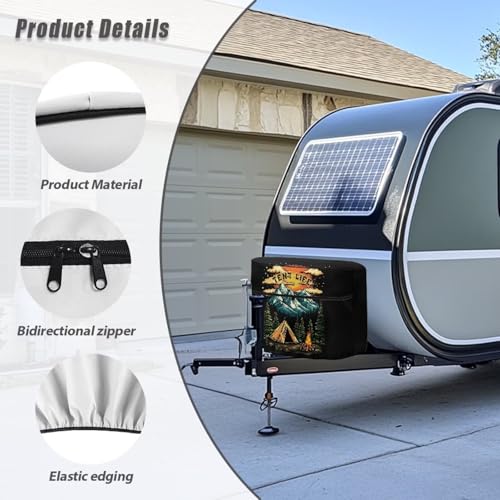 Camping Print Double 20lb RV Propane Tank Cover Weather Resistant Gas Cylinder Cover with Zipper Four Seasons General - color: Camping Print, size: S(20LB)
