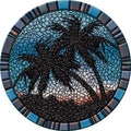Decorative Pool Art - Poolmat - 50+ Designs Easy to Install and Remove - size: 29" in Diamater, style: Blue Palm Trees