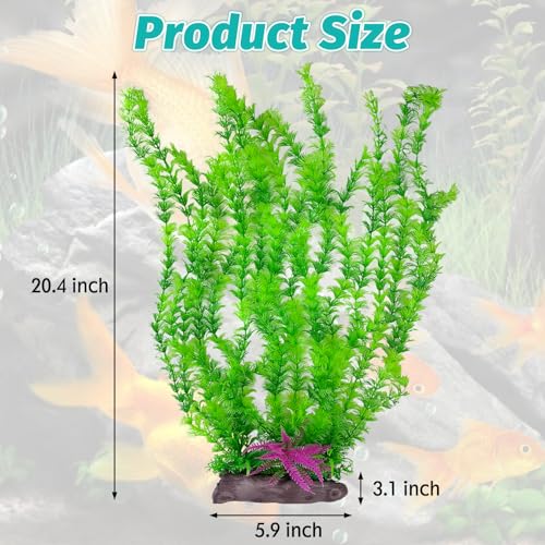 Hamiledyi Aquarium Plastic Plants Aquarium Decor Artificial Fish Tank Plants,Tall Fish Tank Decorations, Extra Large Aquarium Plant 20.4-inch Tall,1PCS - color: A, size: 20.4 in
