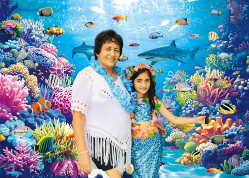 Under The Sea Backdrop Ocean Underwater World Tropical Fish Coral Summer Photography Background Aquarium Theme Baby Shower Birthday Party Decorations Banner Photo Props (8x6FT) - size: 8x6FT