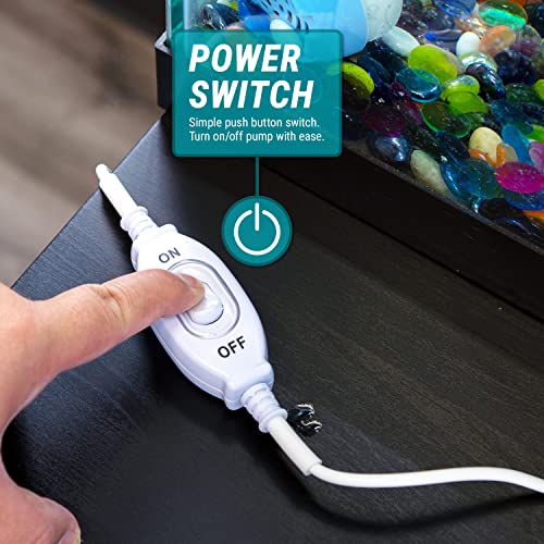 TERA PUMP TRAQUA-XXL Powerful Electric Pump for Extra Large Fish Tank Aquarium - 50 feet Hose/pump to 2nd floor, Flow Rate Control nozzle, Safety Double On Off Button with 3ft wire/Water Filter - size: 50-FT